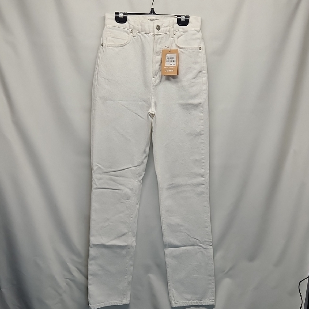 Reformation Cynthia High Rise Straight Long Porcelain Jeans